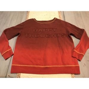 Peace Love World Happy Thoughts Ombre Red Burgundy Sweatshirt Size XS